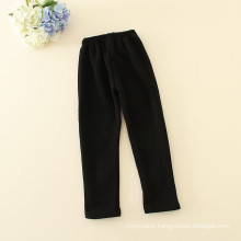 girls pants black long trousers with two bright flowers embroidery for baby girls for autumn